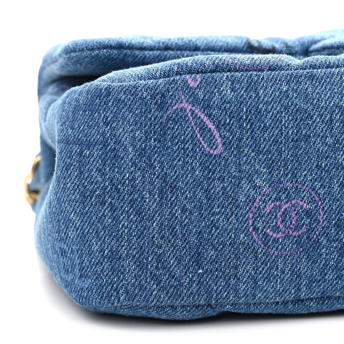 Denim Quilted Mini Denim Mood Rectangular Flap Blue Multicolor