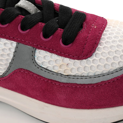 Chanel Mesh Suede Calfskin Womens CC Sneakers 40 White Dark Pink Grey 36.5 White Dark Pink Grey 13 of 14
