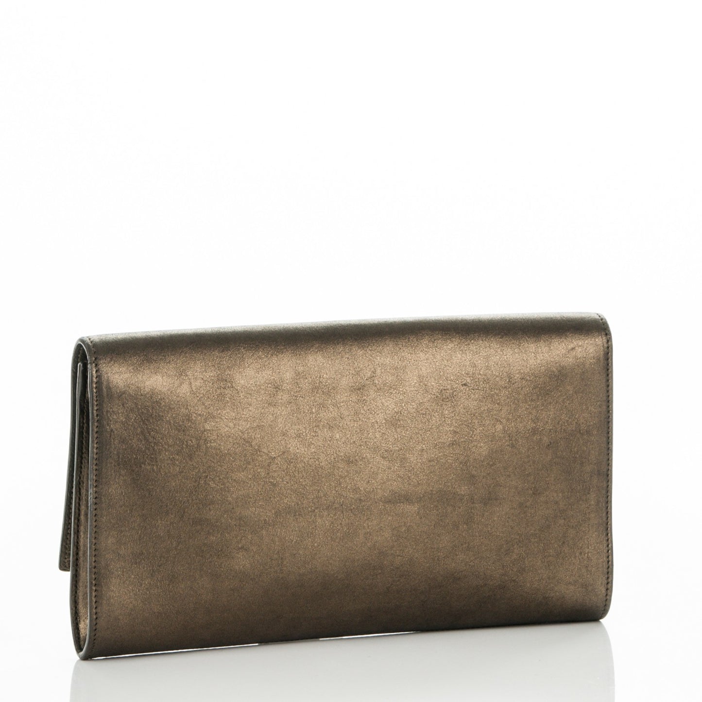 Metallic Calfskin Monogram Large Belle De Jour Clutch Bronze