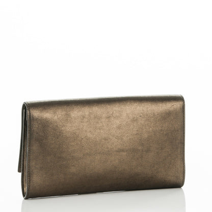 Saint Laurent Metallic Calfskin Monogram Large Belle De Jour Clutch Bronze 3 of 5