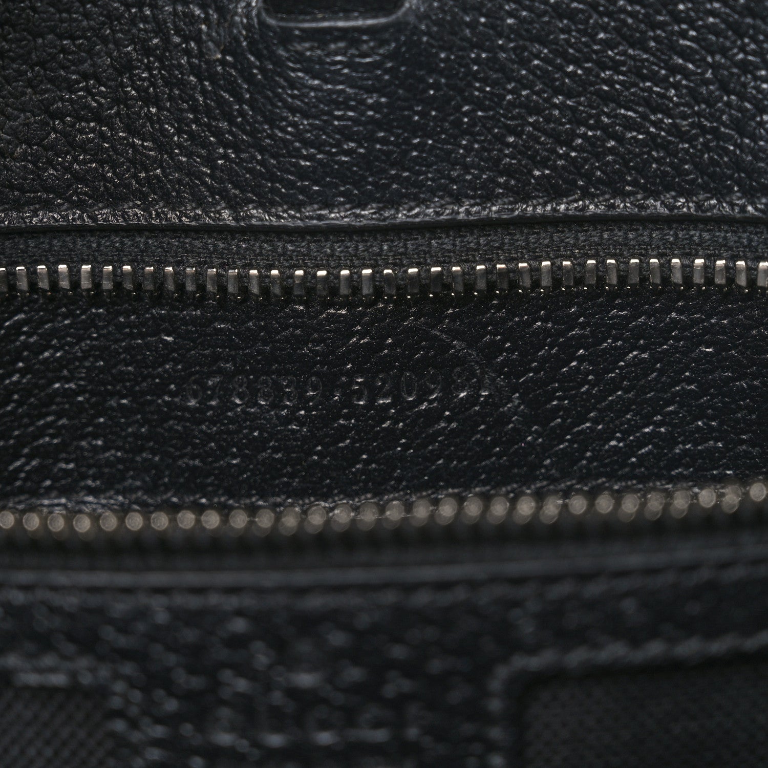 Gucci Monogram Jumbo GG Textured Dollar Calfskin Tote Bag Black 7 of 15