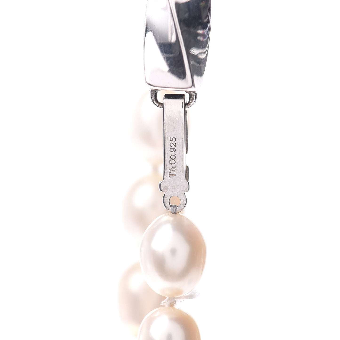 Sterling Silver Pearl 7mm Strand Twist Clasp Necklace