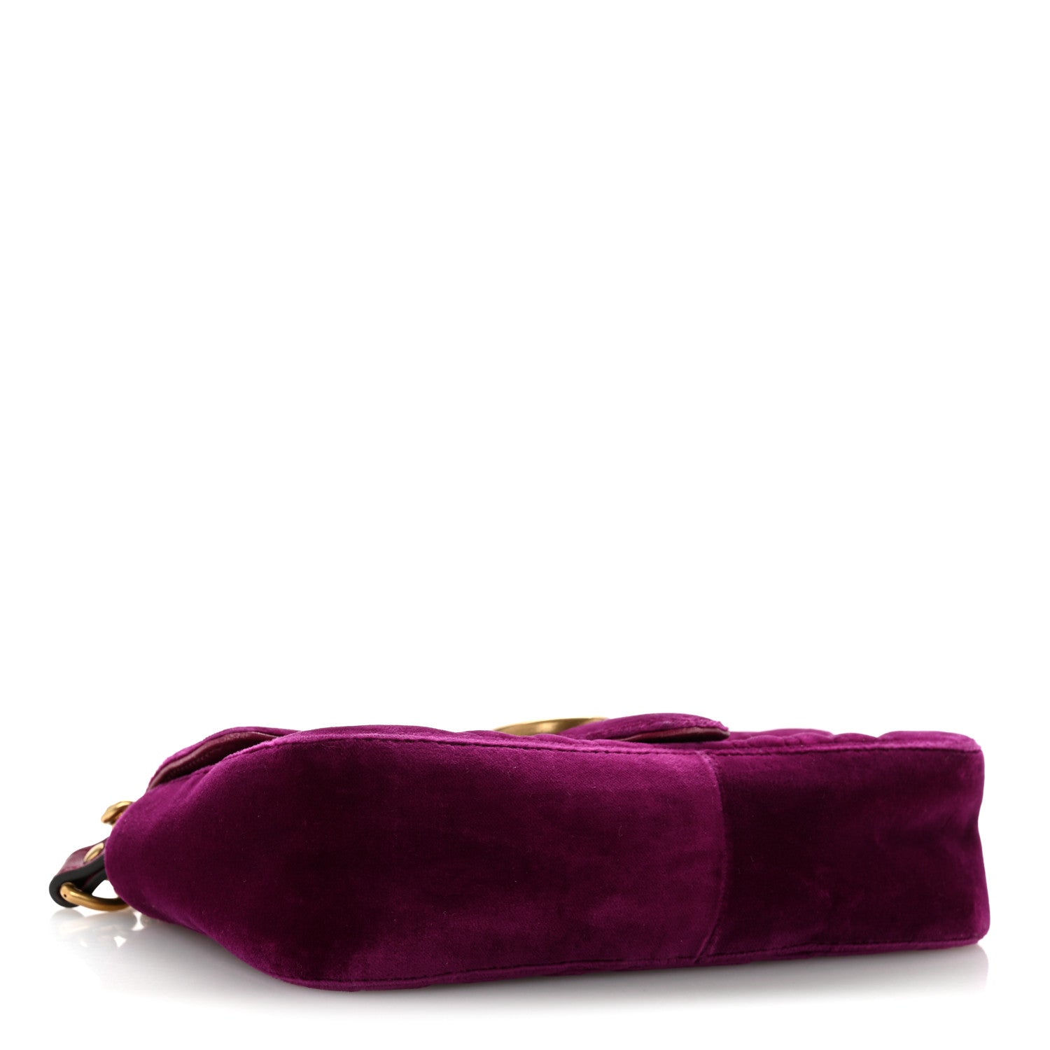 Gucci Velvet Matelasse Mini GG Marmont Shoulder Bag Fuchsia Violet Cyclamen 4 of 13
