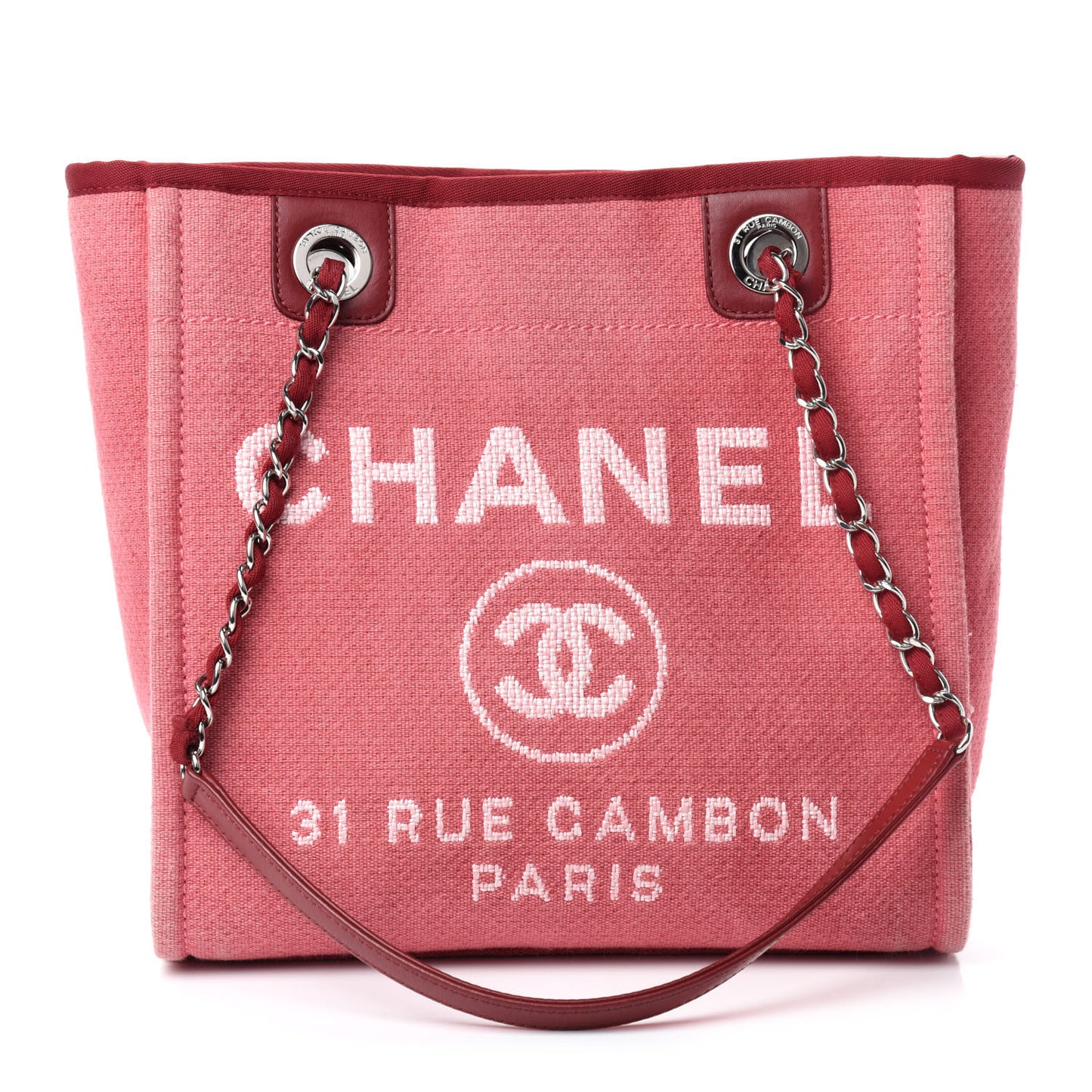 Canvas Mini Deauville Tote Red