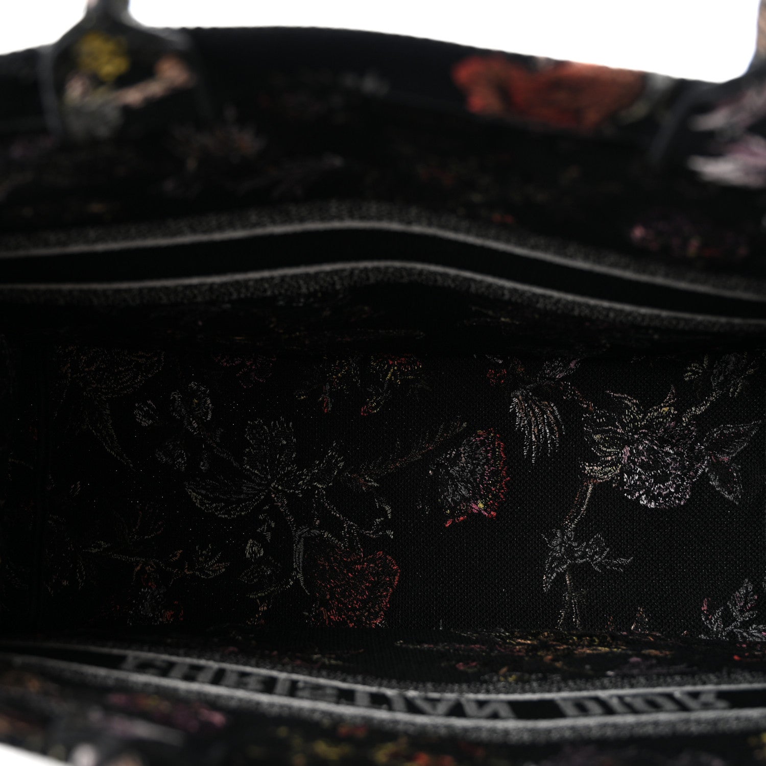 Christian Dior Canvas Jardin Botanique Embroidered Large Book Tote Black Multicolor 5 of 14