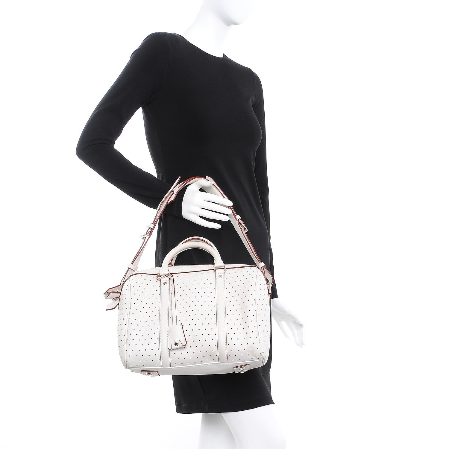 Louis Vuitton Veau Soie Calfskin Perforated SC Bag PM White 2 of 7