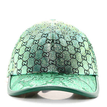 Gucci Silk Blend Jacquard Monogram Santa Barbara Baseball Hat XL Green Black Radiant 3 of 12