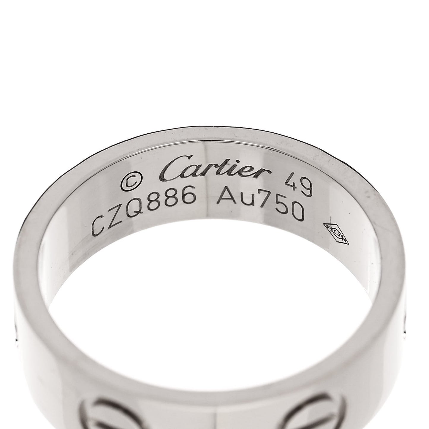 18K White Gold 5.5mm LOVE Ring 49 5