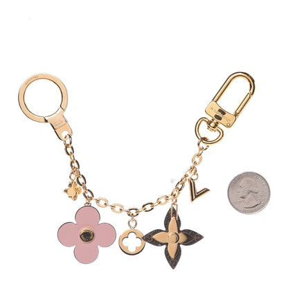 Louis Vuitton Brass Monogram Blooming Flowers Bag Charm Key Holder Rose Ballerine 2 of 3