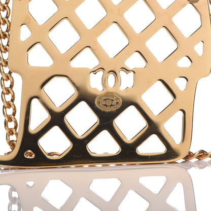 Chanel Crystal Flap Bag Brooch Black Gold 4 of 4