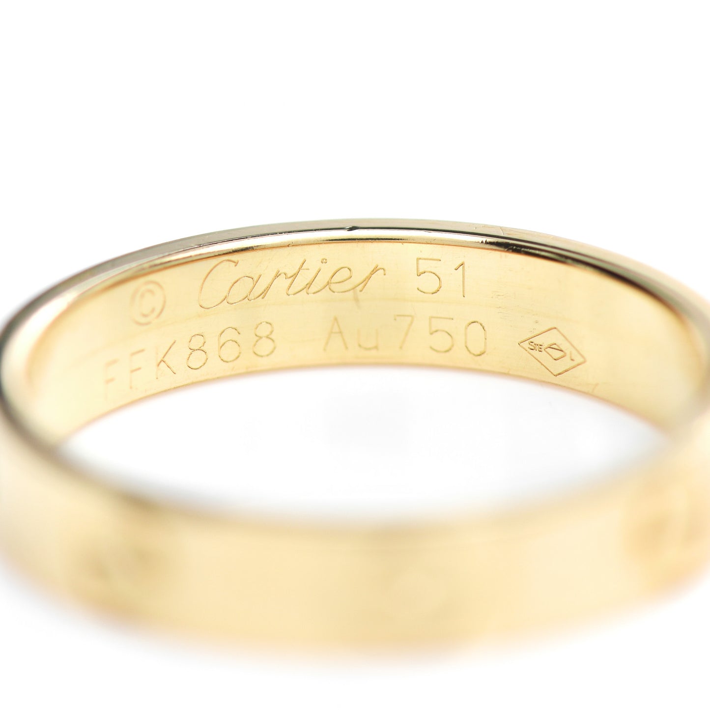 18K Yellow Gold 3.5mm LOVE Wedding Band Ring 51 5.75