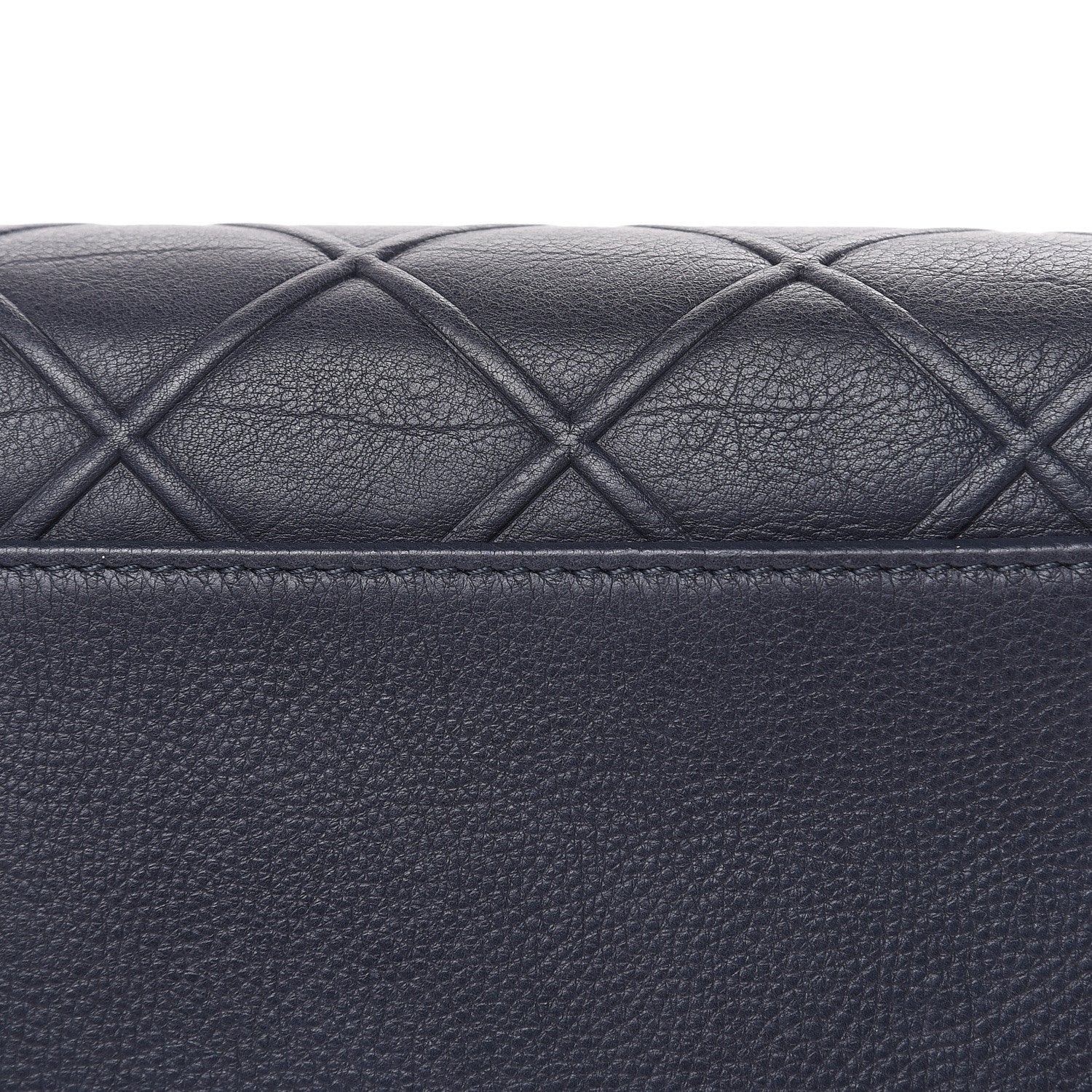 Chanel Calfskin Diamond Embossed Large CC Zip Shopping Tote Blue 14 of 14