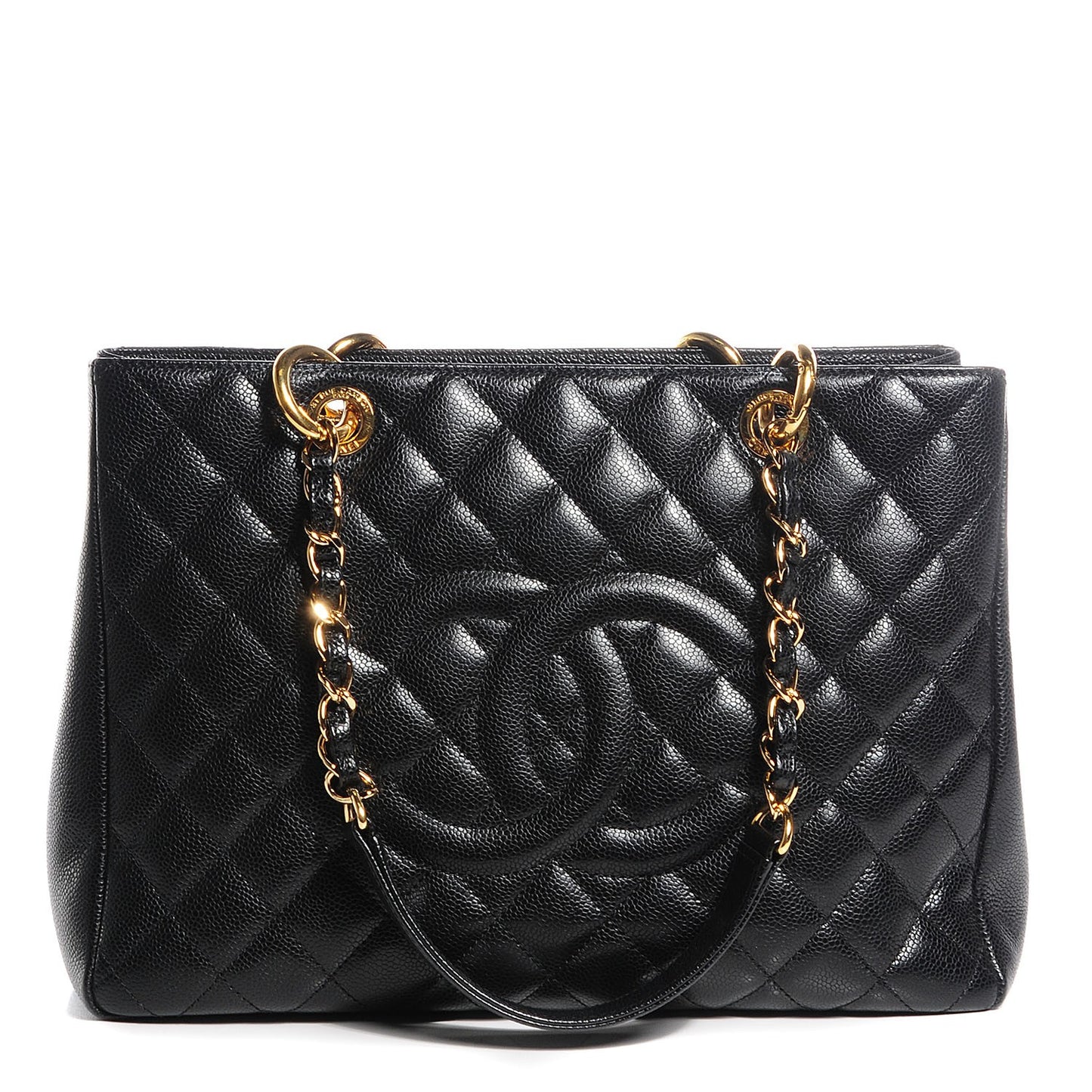 Caviar Quilted Grand Shopping Tote GST Black