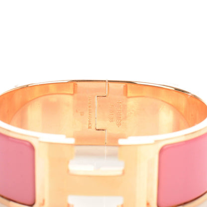 Hermes Enamel Wide Clic Clac H Bracelet PM Rose Velours 3 of 5