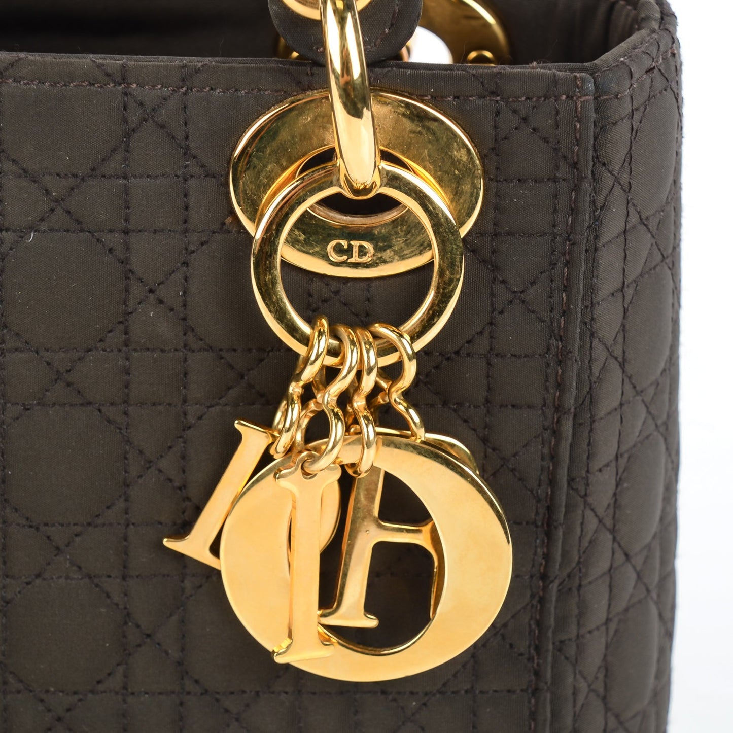 Nylon Cannage Mini Lady Dior Brown