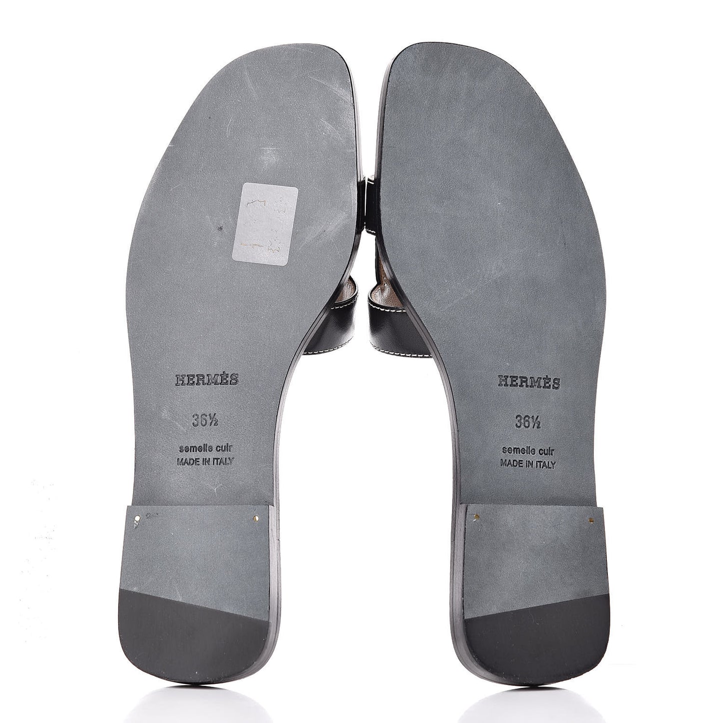 Box Calfskin Oran Sandals 36.5 Black