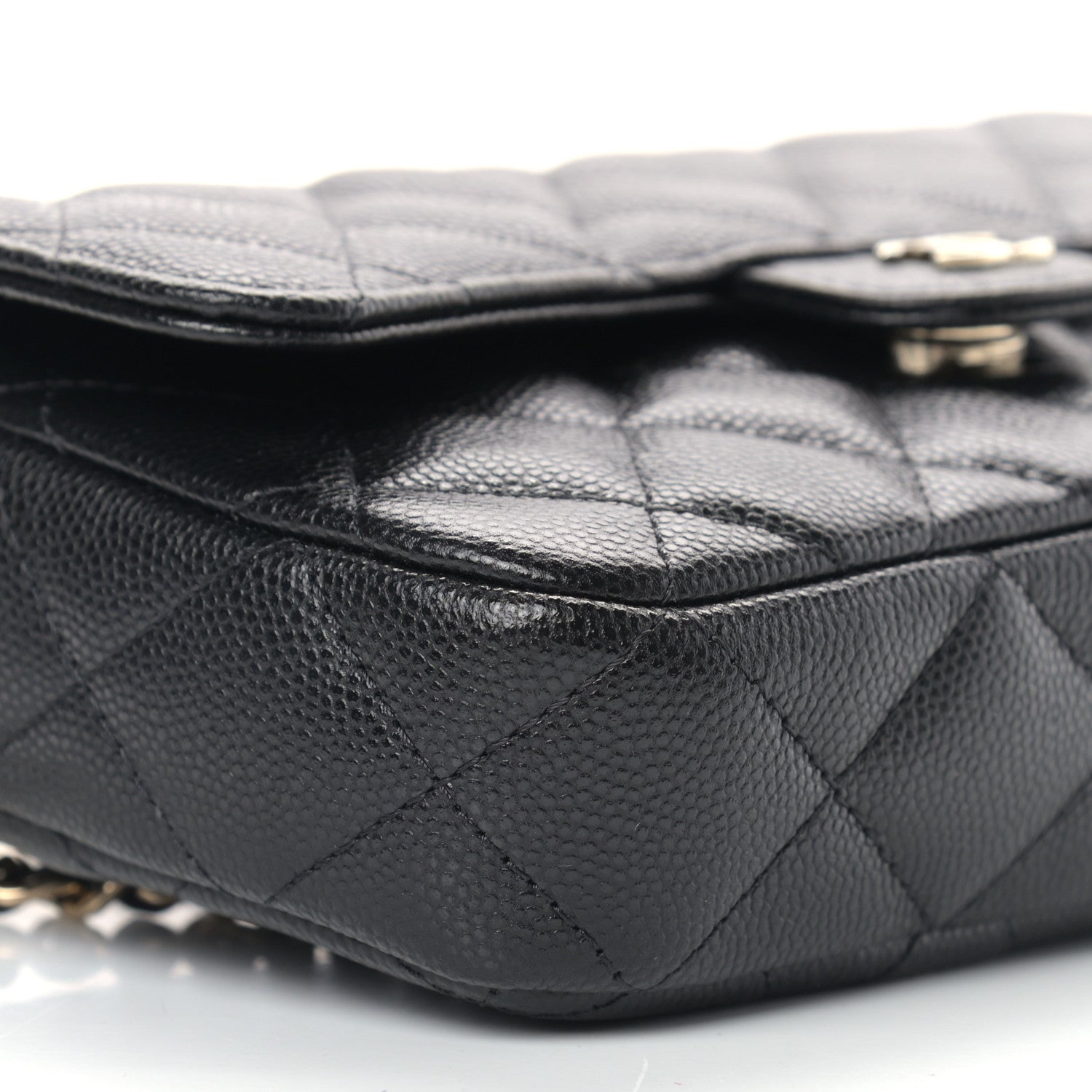 Chanel Caviar Quilted Flap Phone Holder With Chain Black 10 of 11