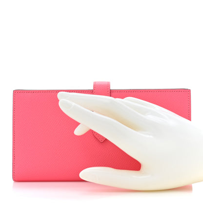 Hermes Epsom Bearn Gusset Wallet Rose Lipstick 2 of 9