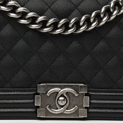 Chanel Caviar Quilted Medium Boy Flap Black 9 of 12