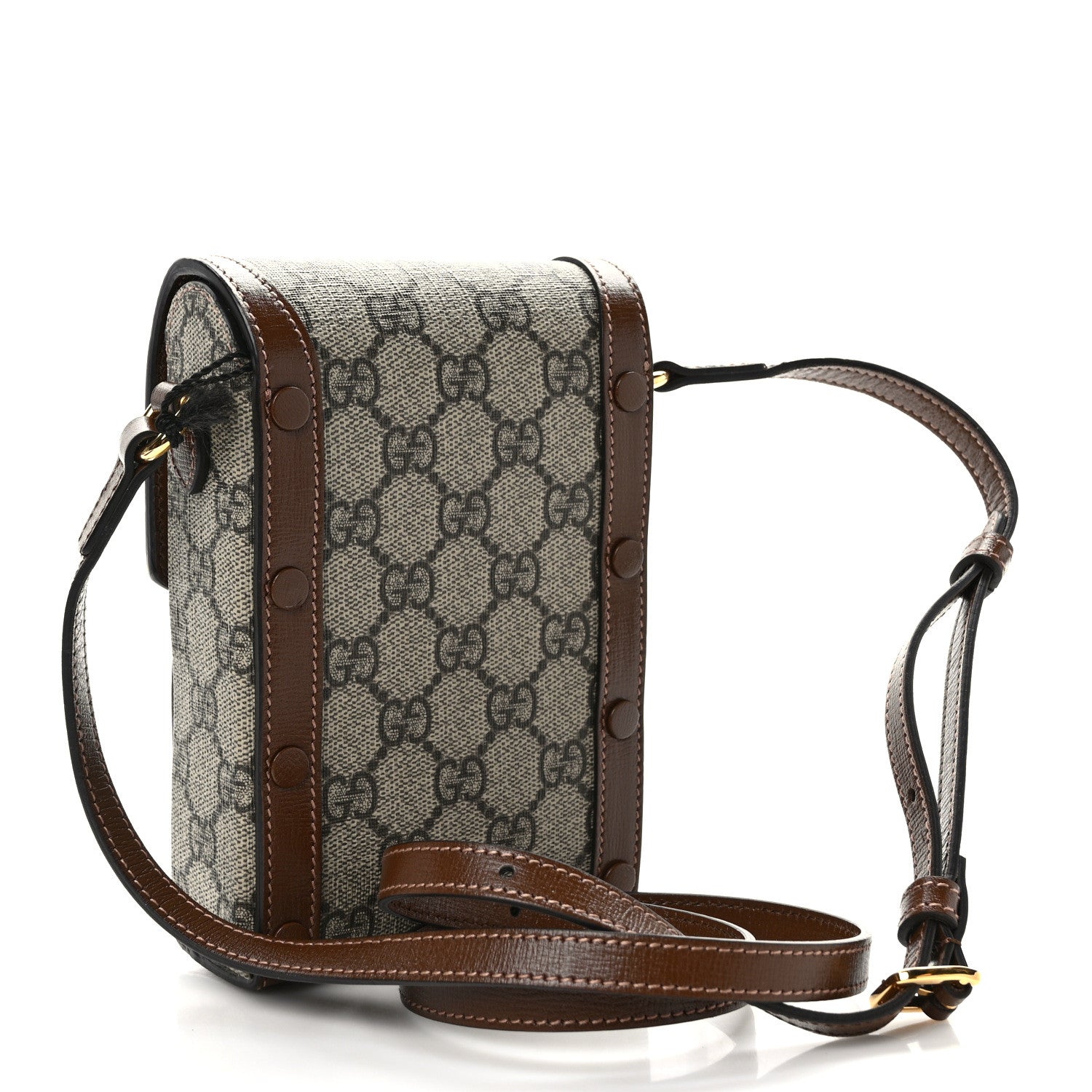 Gucci GG Supreme Monogram Mini Horsebit 1955 Crossbody Bag Beige Brown Sugar 3 of 10