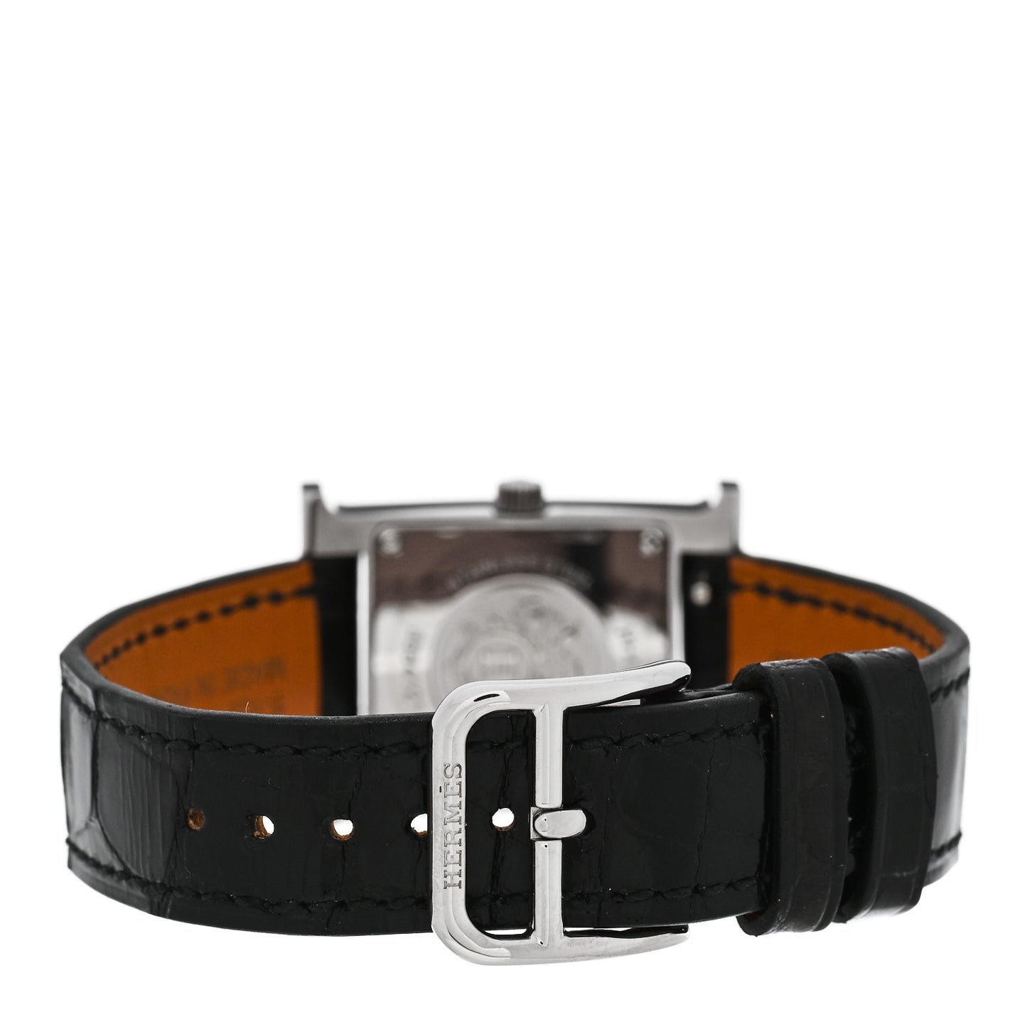 Stainless Steel Alligator Diamond Bezel Mother of Pearl 21mm Heure H Hour Quartz Watch Noir