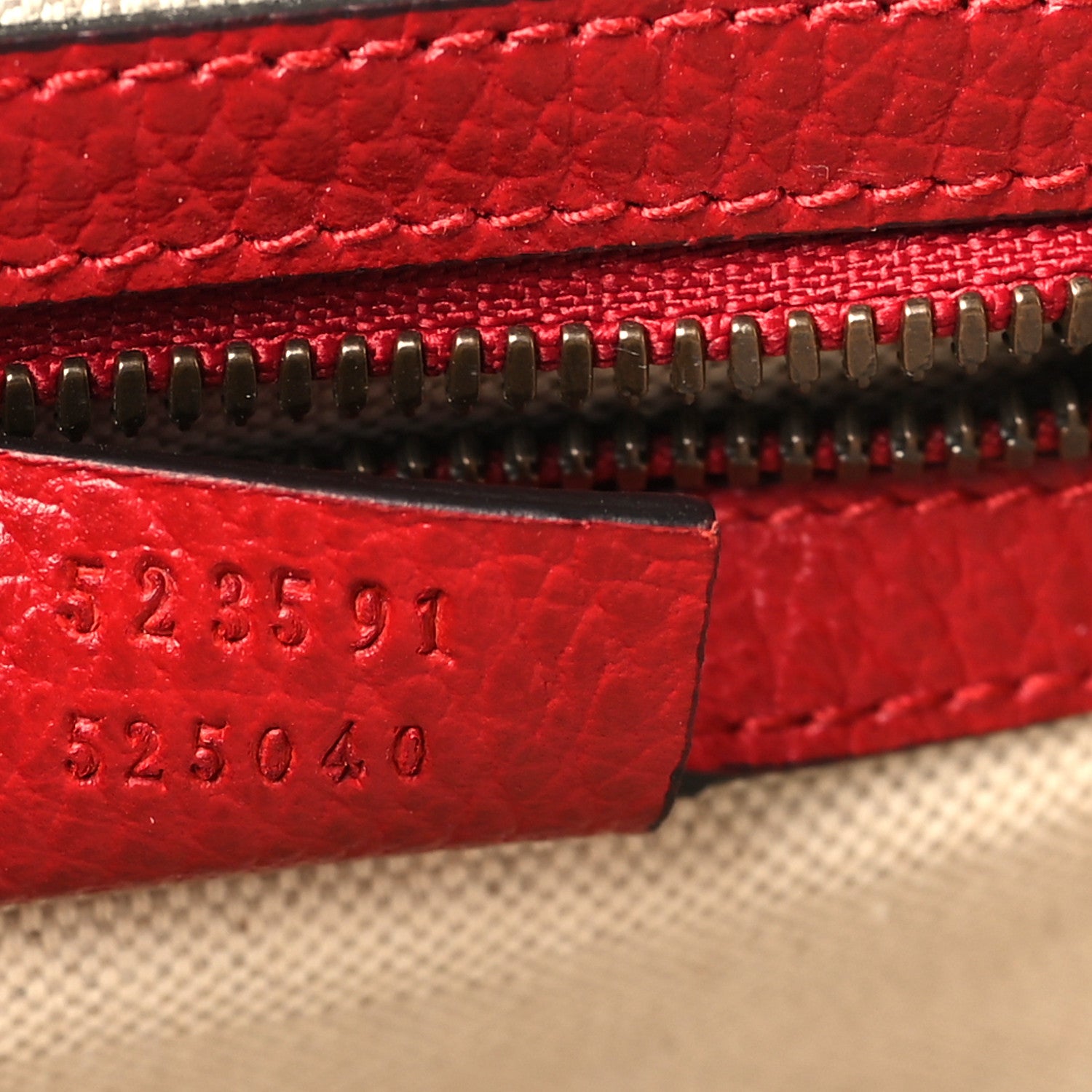 Gucci Grained Calfskin Logo Messenger Bag Hibiscus Red 7 of 9