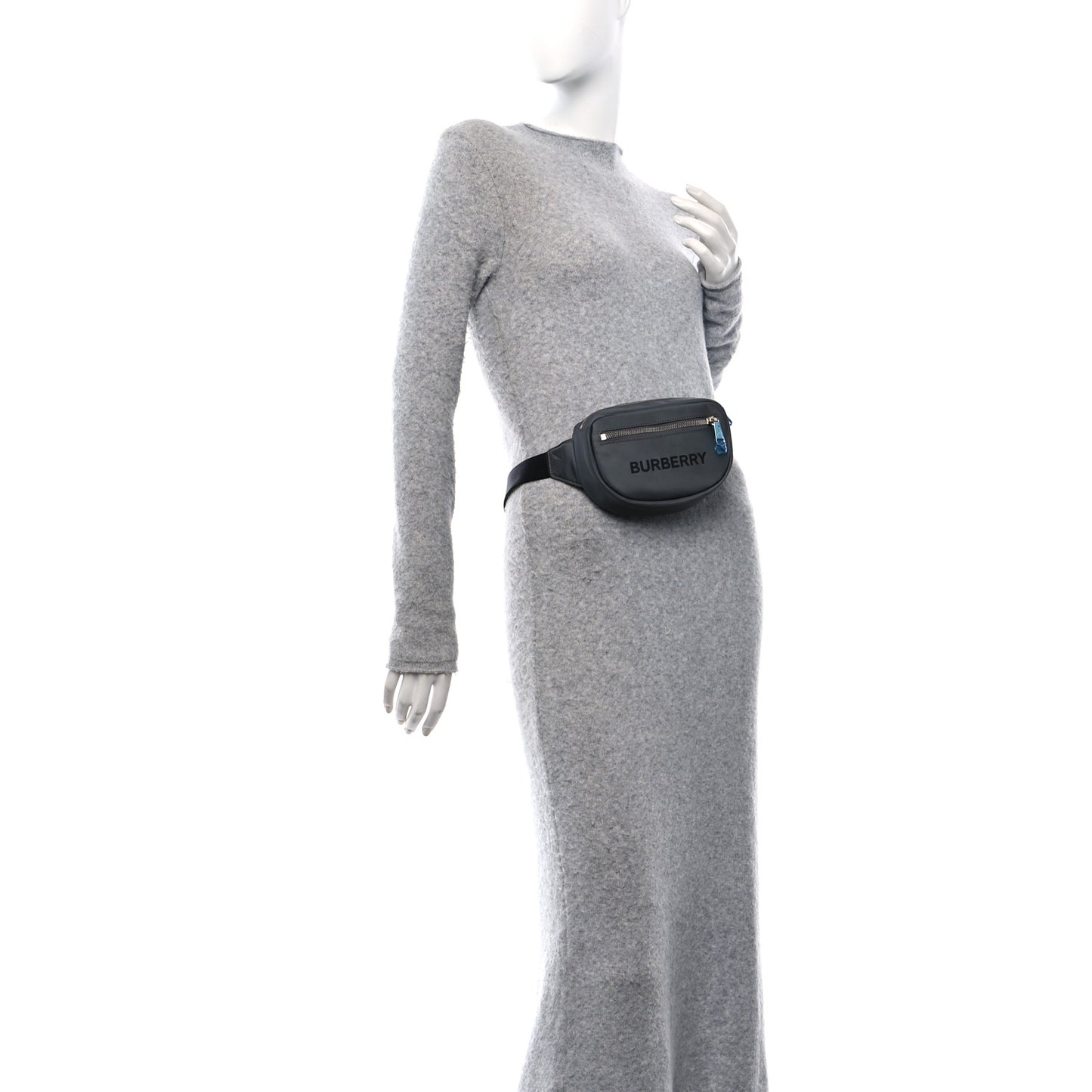 Econyl Logo Print Small Cannon Bum Bag Charcoal Grey