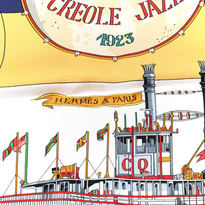 Hermes Silk New Orleans Creole Jazz Scarf 90 3 of 6