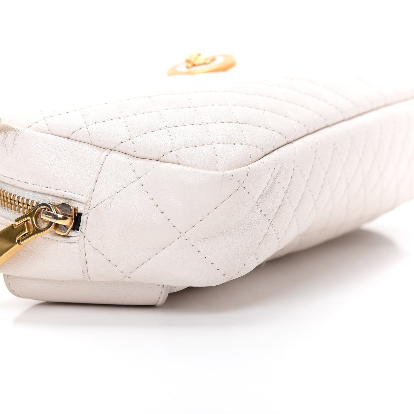 Nappa Barocco Quilted Vanitas Medea Belt Bag White