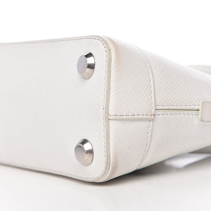 Balenciaga Grained Calfskin XXS Ville Top Handle Bag White Black 17 of 20