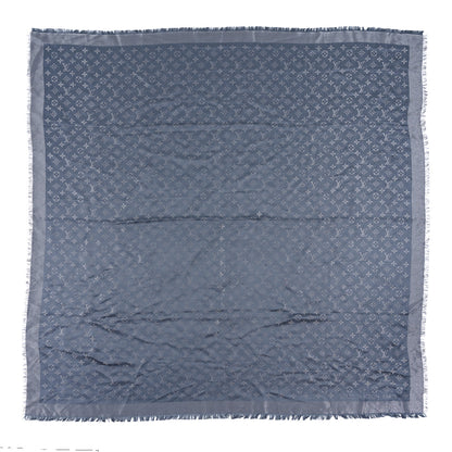 Louis Vuitton Silk Lurex Wool Monogram Shine Shawl Charcoal Grey 1 of 3