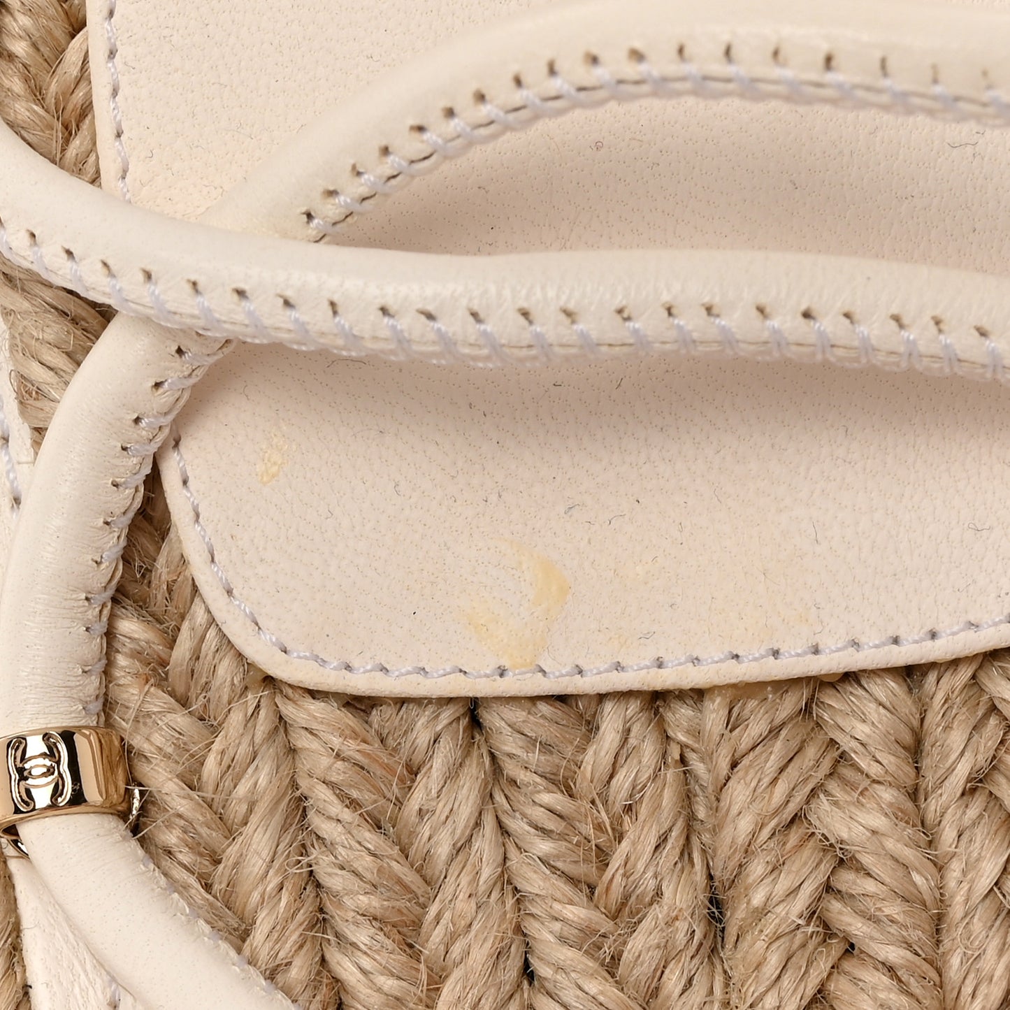 Lambskin Espadrille Sandals 36 White
