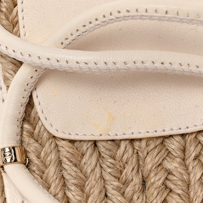 Chanel Lambskin Espadrille Sandals 36 White 9 of 9