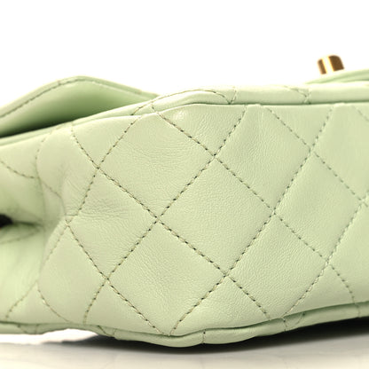 Chanel Lambskin Quilted Mini Rectangular Pearl Crush Flap Light Green 9 of 10