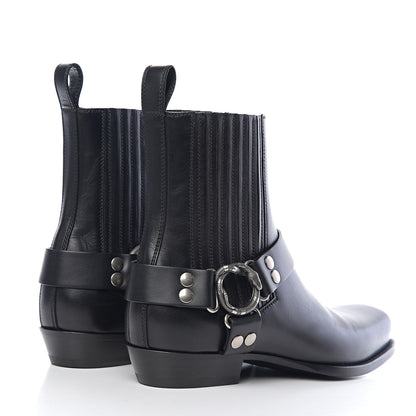 Gucci Calfskin Mens Harness Ankle Boots 8.5 Black 4 of 9