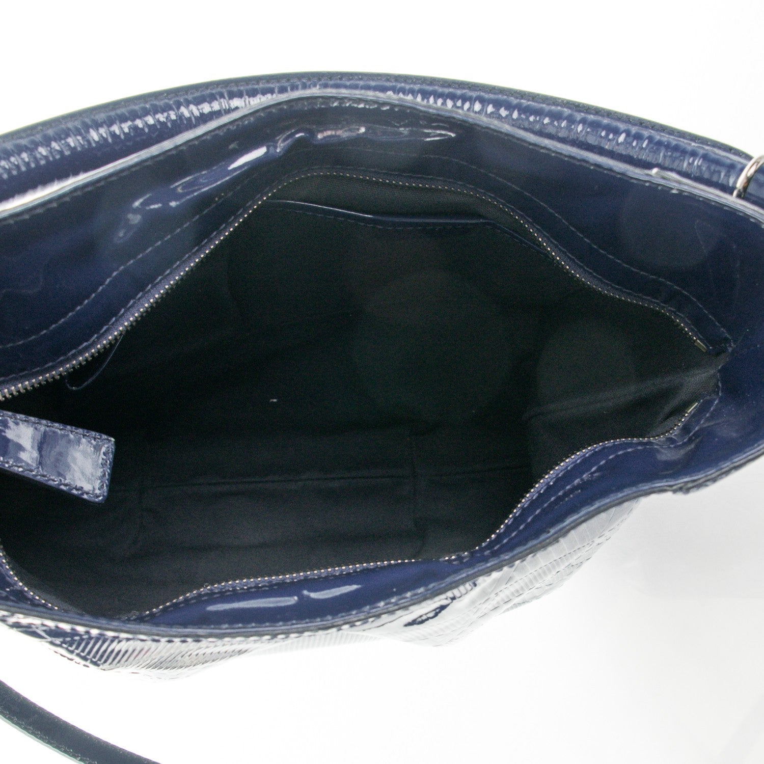 Burberry Patent Check Embossed Medium Craigwell Hobo Blue 5 of 8