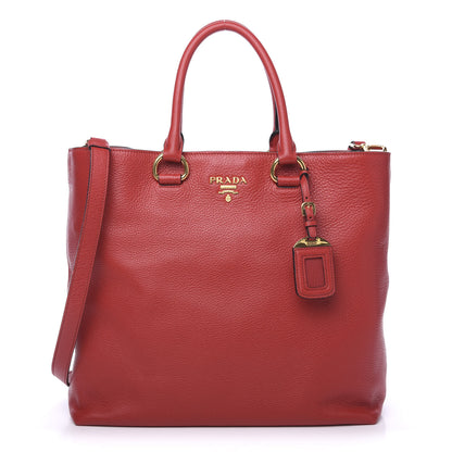 Prada Vitello Daino Tote Rosso 1 of 7