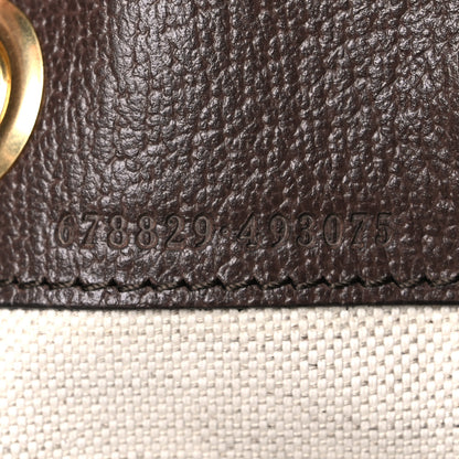 Gucci Monogram Jumbo GG Textured Dollar Calfskin Web Double Buckle Backpack Camel Ebony New Acero 7 of 10