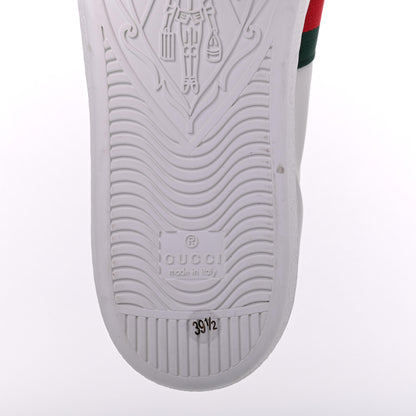 Gucci Calfskin Web Bee Embroidered Womens Ace Sneakers 39.5 White Green 12 of 13