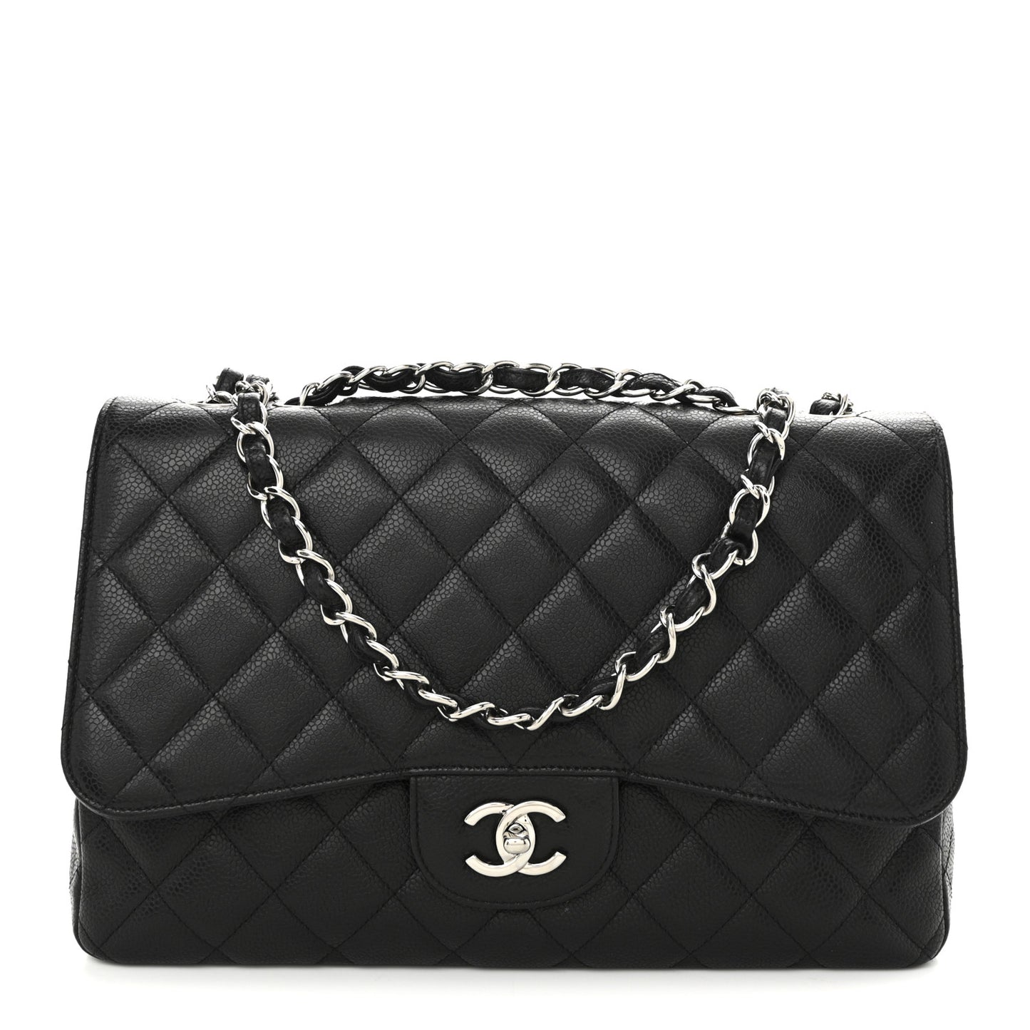Caviar Quilted Jumbo Single Flap Black