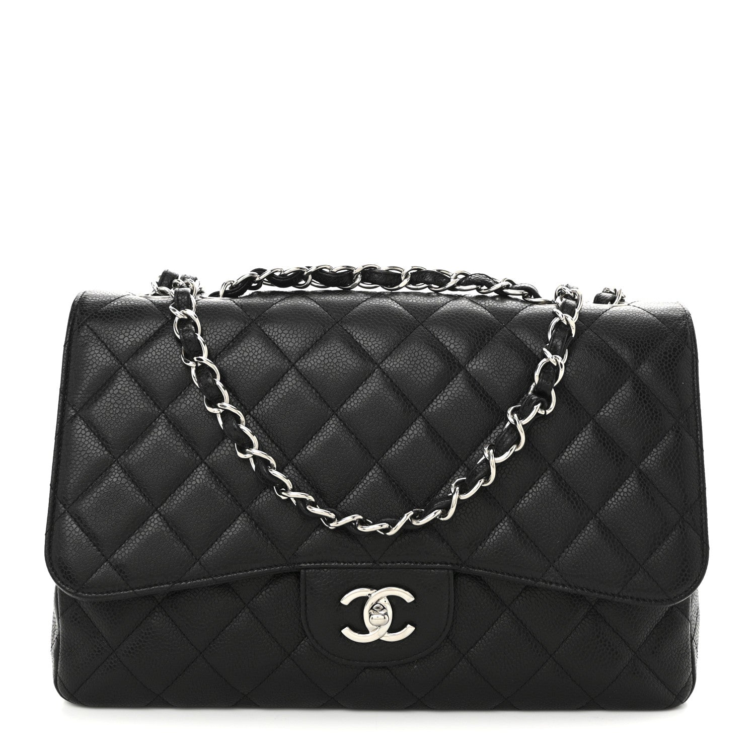 Chanel Caviar Quilted Jumbo Single Flap Black 1 of 10