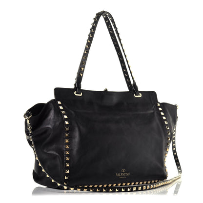 Valentino Garavani Vitello Medium Rockstud Tote Black 4 of 10