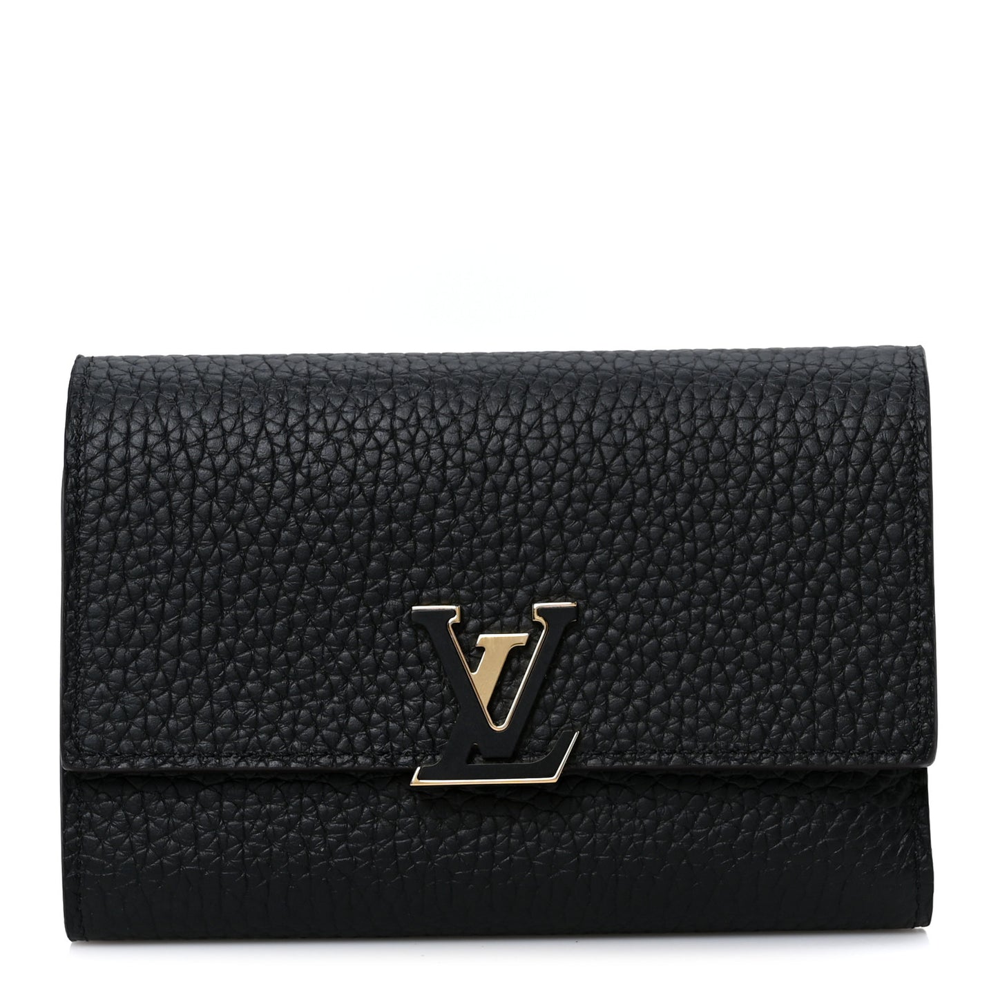 Taurillon Capucines Compact Wallet Black