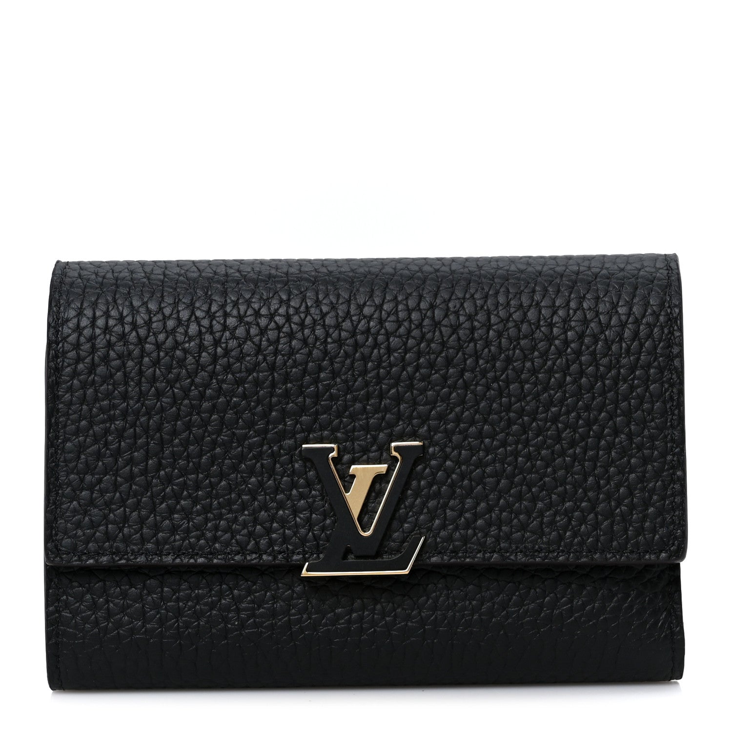 Louis Vuitton Taurillon Capucines Compact Wallet Black 1 of 9