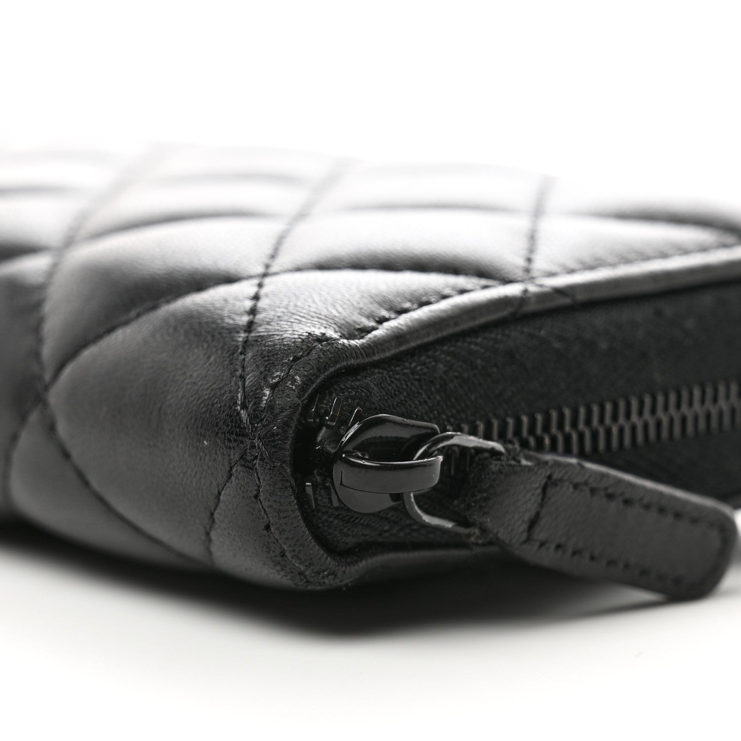 Chanel Lambskin Quilted Large Gusset Zip Around Wallet So Black 13 of 13