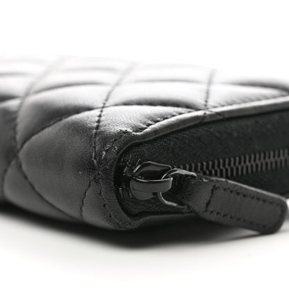 Chanel Lambskin Quilted Large Gusset Zip Around Wallet So Black 13 of 13