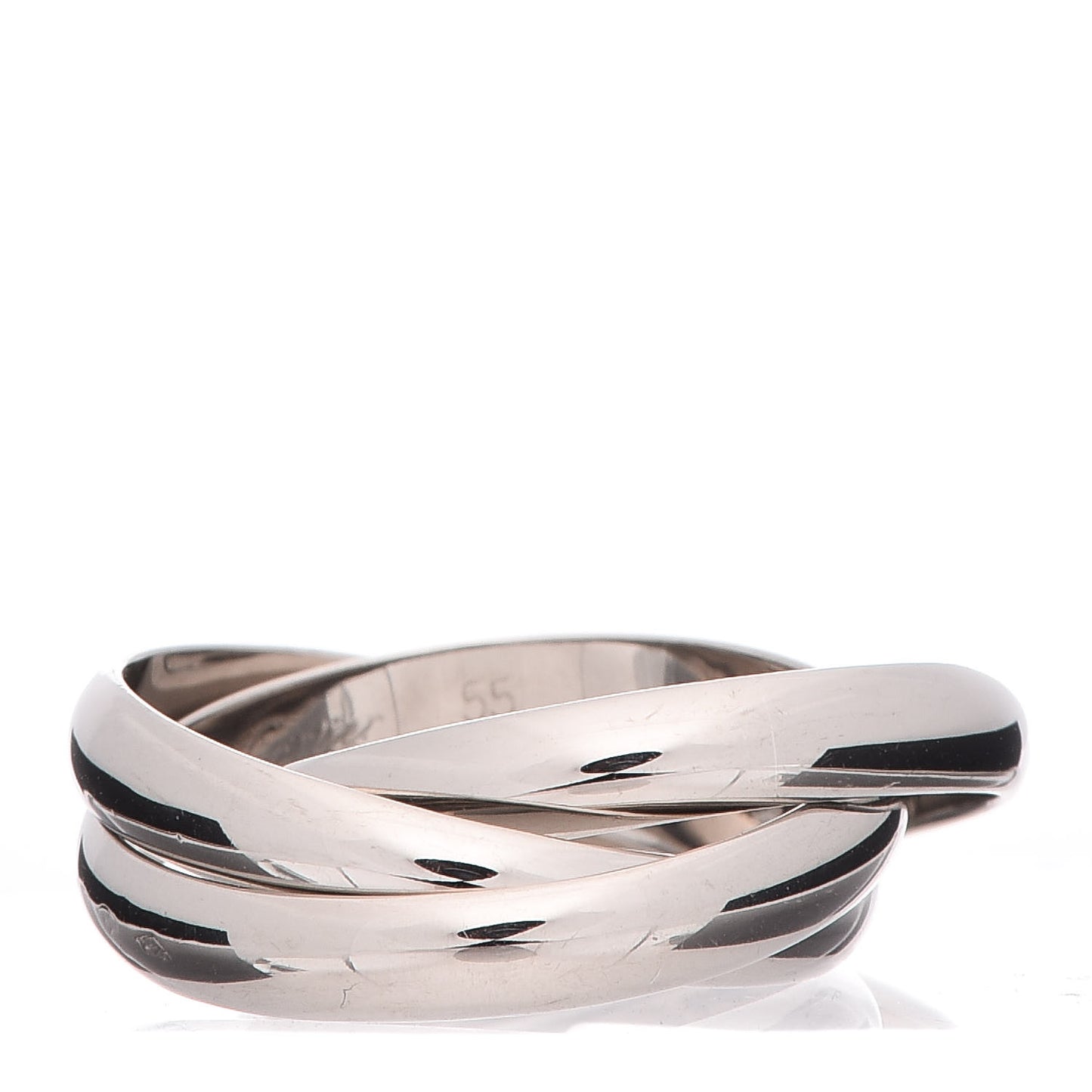 18K White Gold Classic Trinity Ring 55 7.25