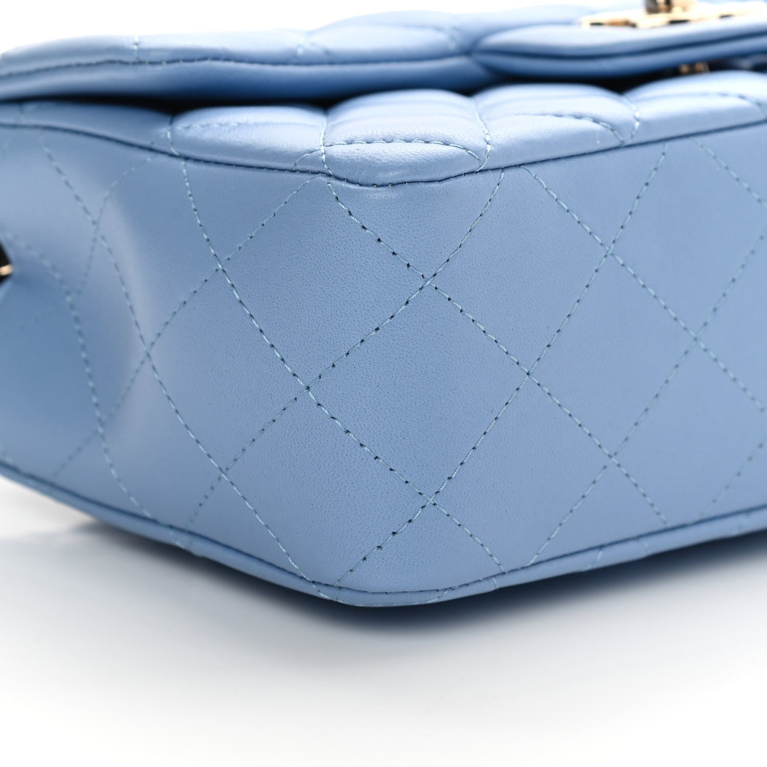 Chanel Lambskin Quilted Mini Rectangular Flap Light Blue 8 of 13