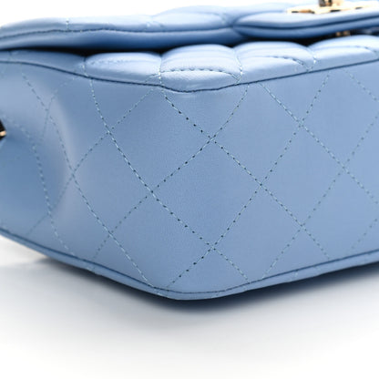 Chanel Lambskin Quilted Mini Rectangular Flap Light Blue 8 of 13