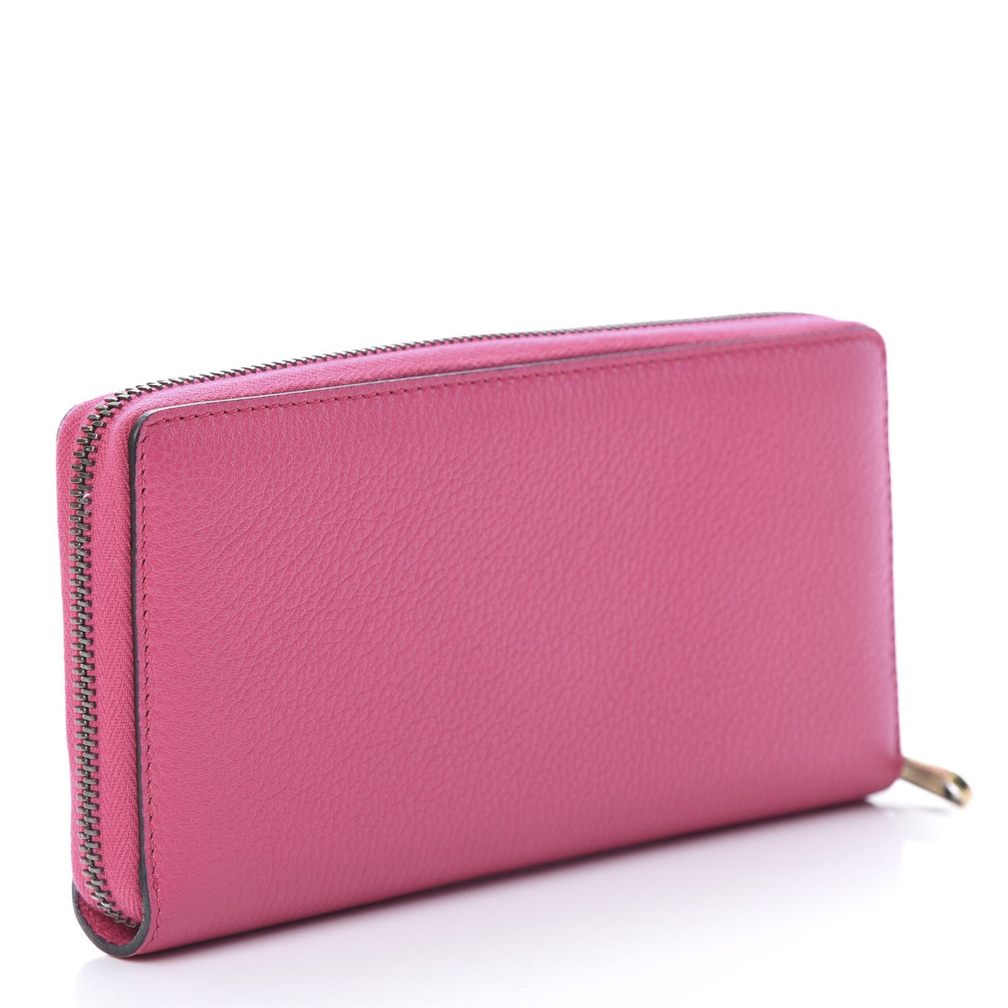 Grained Calfskin Logo Zip Around Wallet Box Pink Green